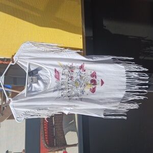 HARLEY DAVIDSON Fringe T Shirt White Top
